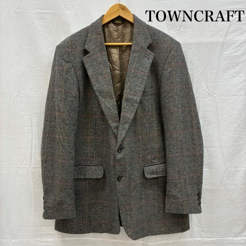 タウンクラフト TOWNCRAFT ジャケット、上着 ジャケット、ブレザー 90s シングル テーラード ジャケット 2釦 ウール チェック ブレザー ヴィンテージ L メンズ USED 古着 中古 50151726