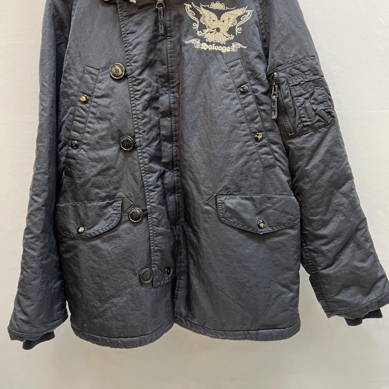 サルベージ SALVAGE ジャケット、上着 フライトジャケット ALPHA N-3B フライトジャケット 刺繍 S 黒 / ブラック / black メンズ USED 古着 中古 50151730