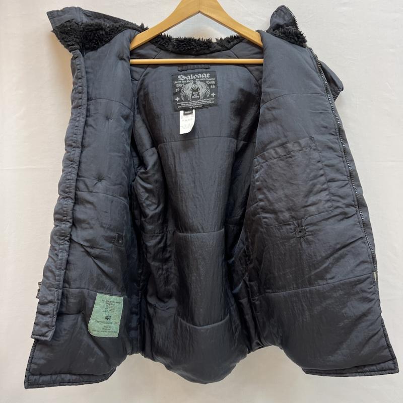 サルベージ SALVAGE ジャケット、上着 フライトジャケット ALPHA N-3B フライトジャケット 刺繍 S 黒 / ブラック / black メンズ USED 古着 中古 50151730