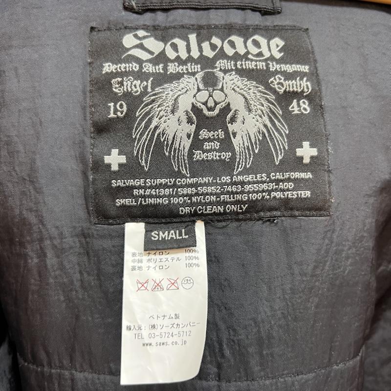 サルベージ SALVAGE ジャケット、上着 フライトジャケット ALPHA N-3B フライトジャケット 刺繍 S 黒 / ブラック / black メンズ USED 古着 中古 50151730