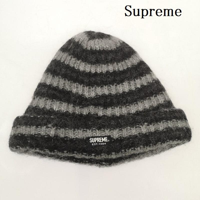 シュプリーム Supreme 帽子 ニット帽 23AW Loose Stripe Beanie アルパカ ニット キャップ - 灰 / グレー / gray メンズ USED 古着 中古 50151750
