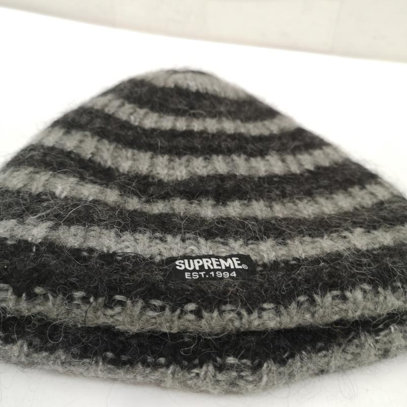 シュプリーム Supreme 帽子 ニット帽 23AW Loose Stripe Beanie アルパカ ニット キャップ - 灰 / グレー / gray メンズ USED 古着 中古 50151750