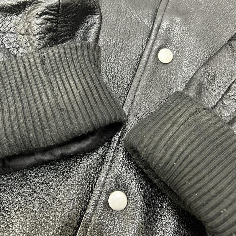 ザラ ZARA ジャケット、上着 レザージャケット オールレザースタジャン black US:XL XL 刺繍 X ロゴ、文字 黒 / ブラック / black メンズ USED 古着 中古 50151755
