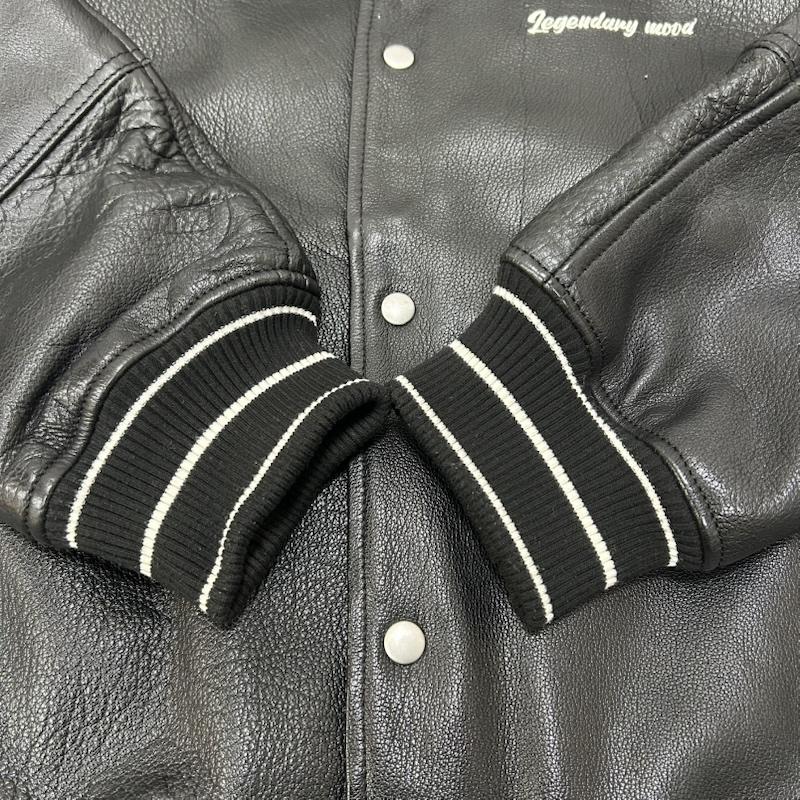 ザラ ZARA ジャケット、上着 レザージャケット オールレザースタジャン black US:XL XL 刺繍 X ロゴ、文字 黒 / ブラック / black メンズ USED 古着 中古 50151755
