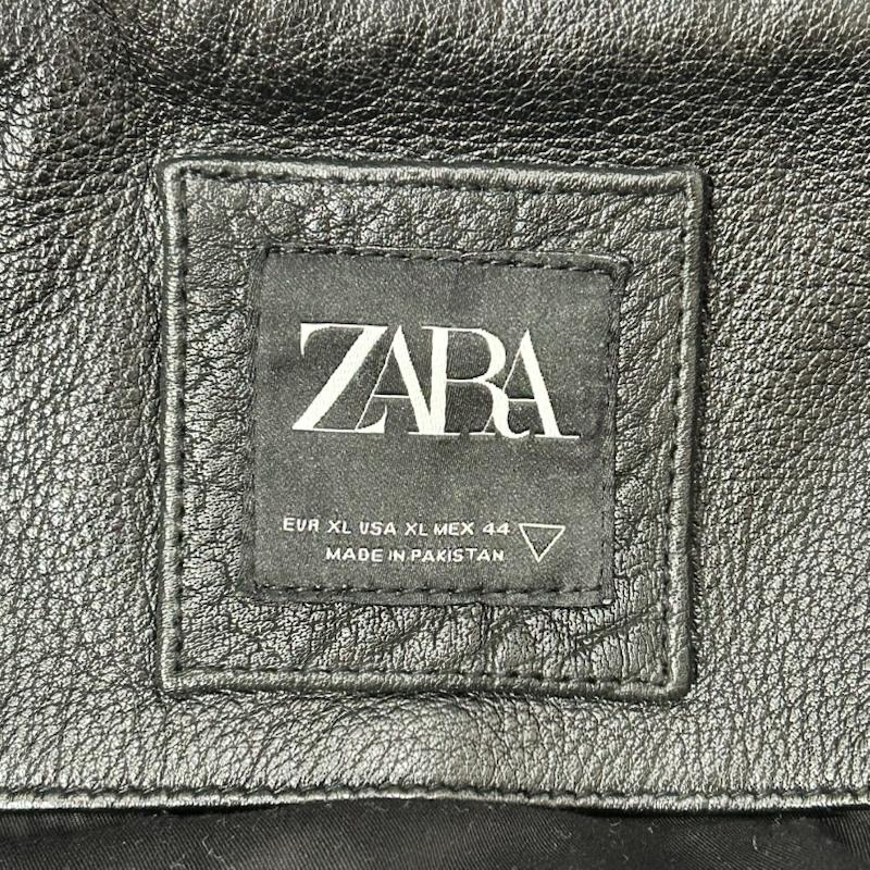 ザラ ZARA ジャケット、上着 レザージャケット オールレザースタジャン black US:XL XL 刺繍 X ロゴ、文字 黒 / ブラック / black メンズ USED 古着 中古 50151755