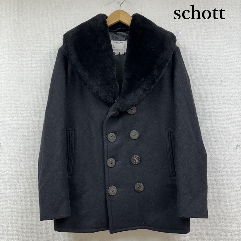 ショット schott コート コート一般 USA製 襟ボア P ピー コート p74285 S 黒 / ブラック / black メンズ USED 古着 中古 50151808