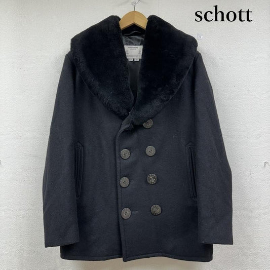 ショット schott コート コート一般 USA製 襟ボア P ピー コート p74285 S 黒 / ブラック / black メンズ USED 古着 中古 50151808