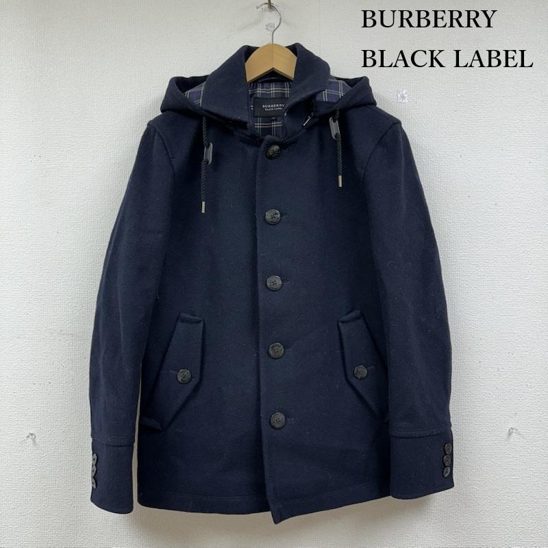 バーバリーブラックレーベル BURBERRY BLACK LABEL ジャケット、上着 ジャンパー、ブルゾン 裏地 チェック フード ウール ショート コート D1F89-662-28 M 紺 / ネイビー / navy メンズ USED 古着 中古 50151826