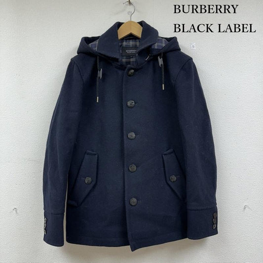 バーバリーブラックレーベル BURBERRY BLACK LABEL ジャケット、上着 ジャンパー、ブルゾン 裏地 チェック フード ウール ショート コート D1F89-662-28 M 紺 / ネイビー / navy メンズ USED 古着 中古 50151826