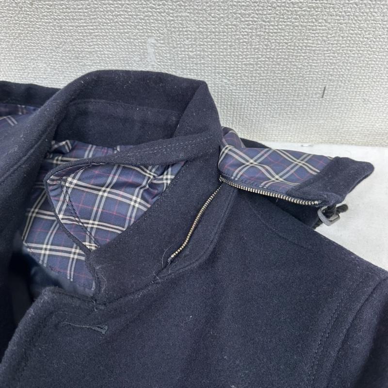 バーバリーブラックレーベル BURBERRY BLACK LABEL ジャケット、上着 ジャンパー、ブルゾン 裏地 チェック フード ウール ショート コート D1F89-662-28 M 紺 / ネイビー / navy メンズ USED 古着 中古 50151826