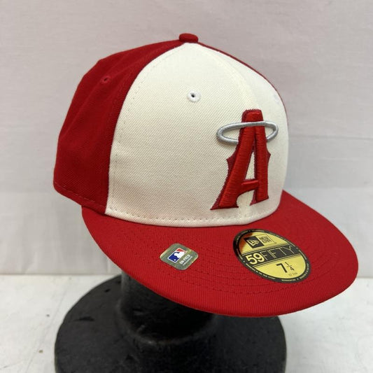 ニューエラ NEW ERA 帽子 キャップ 59FIFTY Angels エンゼルス キャップ 7 1/4 57.7cm - 白 / ホワイト / white X 赤 / レッド / red メンズ USED 古着 中古 50151830