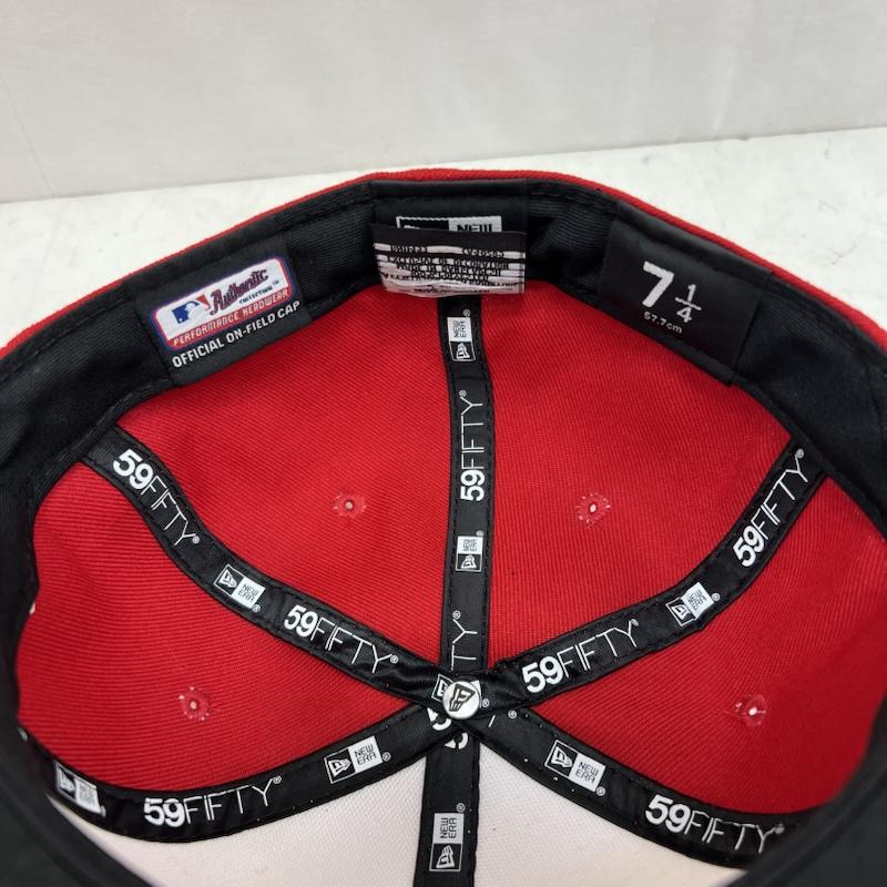 ニューエラ NEW ERA 帽子 キャップ 59FIFTY Angels エンゼルス キャップ 7 1/4 57.7cm - 白 / ホワイト / white X 赤 / レッド / red メンズ USED 古着 中古 50151830