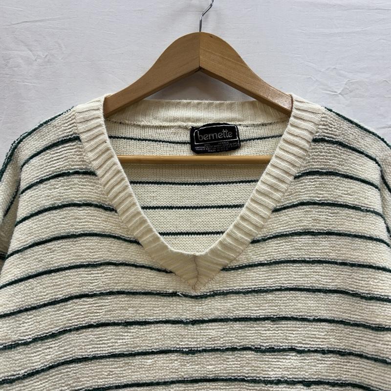 古着 USED ニット、セーター 長袖 bemette USA製 ボーダー柄 Vネック アクリル ニット セーター - ボーダー柄 メンズ USED 古着 中古 50151854