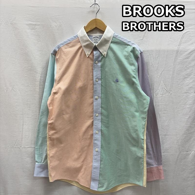 ブルックス ブラザーズ BROOKS BROTHERS シャツ、ブラウス 長袖 クレイジーパターン スーピマコットン ボタンダウン シャツ M メンズ USED 古着 中古 50151859