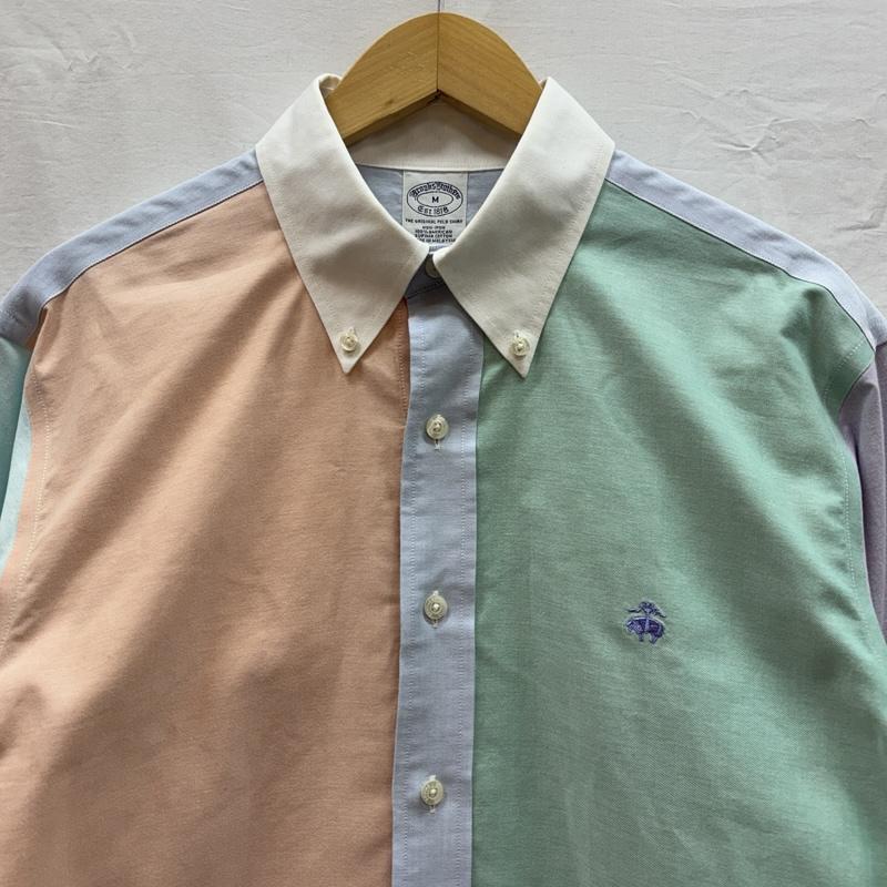 ブルックス ブラザーズ BROOKS BROTHERS シャツ、ブラウス 長袖 クレイジーパターン スーピマコットン ボタンダウン シャツ M メンズ USED 古着 中古 50151859