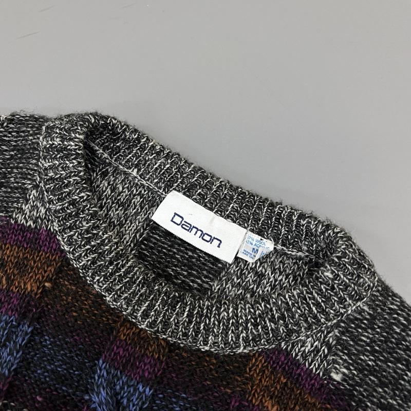 古着 USED ニット、セーター 長袖 Damon 90年代 ビンテージ イタリア製 ウール アクリル ニット セーター 90s VINTAGE M メンズ USED 古着 中古 50151868