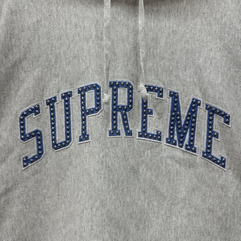 シュプリーム Supreme パーカー 長袖 22ss Stars Arc Hooded Sweatshirt スター スタッズ ロゴ パーカー XXL 灰 / グレー / gray メンズ USED 古着 中古 50151877