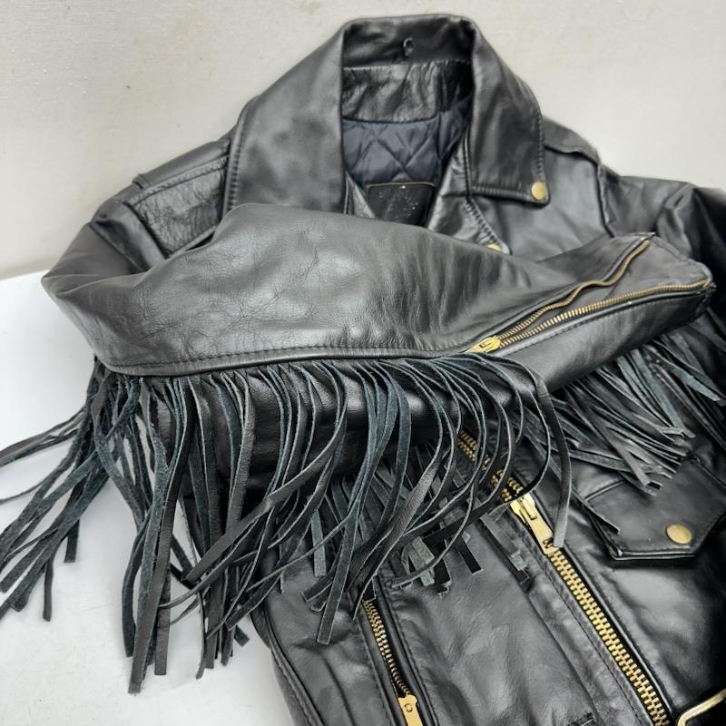 古着 USED ジャケット、上着 ライダース Prime Parts USA製 フリンジ ライダース レザー ジャケット 36 黒 / ブラック / black メンズ USED 古着 中古 50151879