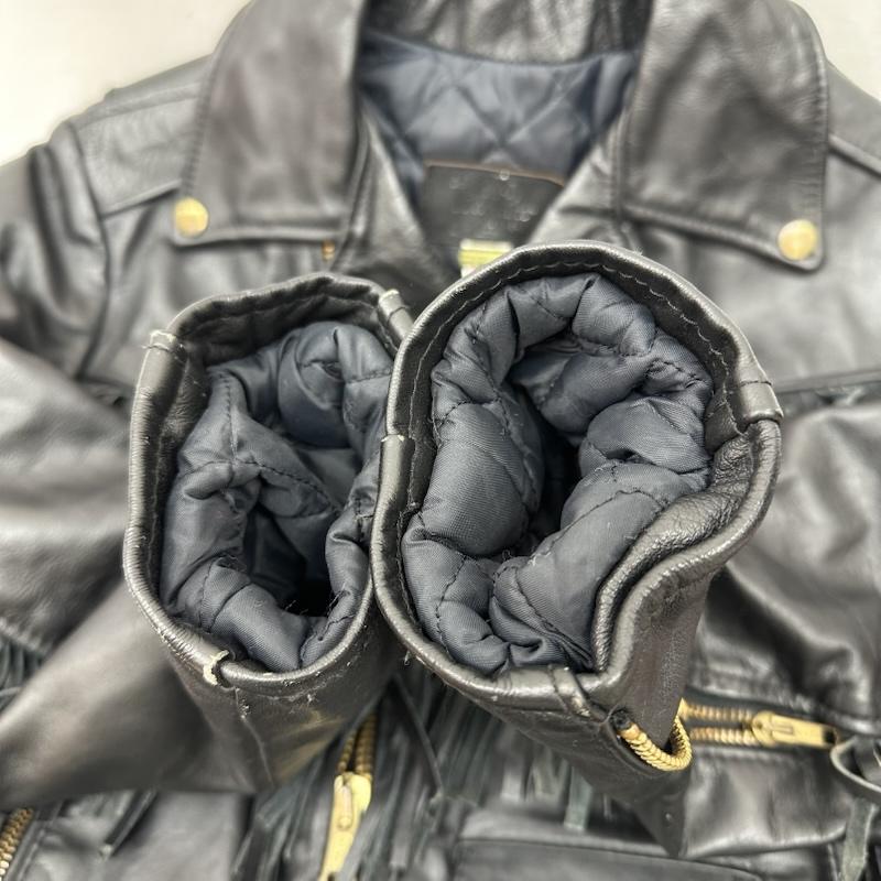 古着 USED ジャケット、上着 ライダース Prime Parts USA製 フリンジ ライダース レザー ジャケット 36 黒 / ブラック / black メンズ USED 古着 中古 50151879