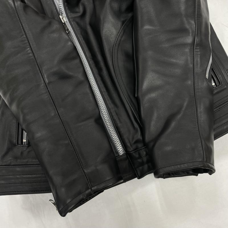 ネイバーフッド NEIGHBORHOOD ジャケット、上着 レザージャケット 22 カウレザー ダブル ライダース ジャケット 222SZNH-JKM05 牛革 ジップアップ M 無地 黒 / ブラック / black X 銀 / シルバー / silver color メンズ USED 古着 中古 50151902