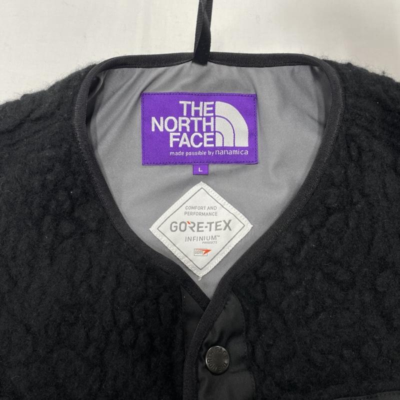 ザノースフェイス THE NORTH FACE トップス トップス パープルレーベル ウール ボア フリース フィルド カーディガン GORE-TEX ゴアテックス 2WAY NA2250N L ワンポイント X ロゴ、文字 X 刺繍 黒 / ブラック / black X 白 / ホワイト / white メンズ USED 古着 中古 50151911