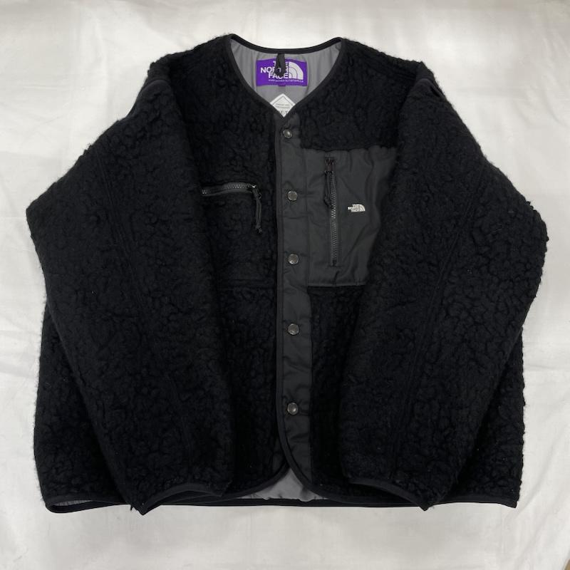ザノースフェイス THE NORTH FACE トップス トップス パープルレーベル ウール ボア フリース フィルド カーディガン GORE-TEX ゴアテックス 2WAY NA2250N L ワンポイント X ロゴ、文字 X 刺繍 黒 / ブラック / black X 白 / ホワイト / white メンズ USED 古着 中古 50151911