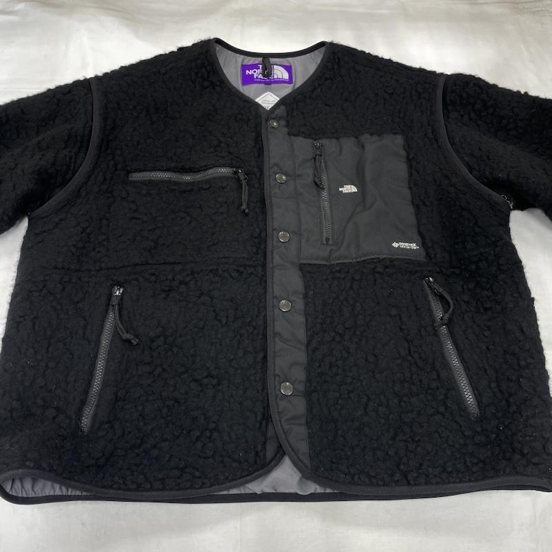 ザノースフェイス THE NORTH FACE トップス トップス パープルレーベル ウール ボア フリース フィルド カーディガン GORE-TEX ゴアテックス 2WAY NA2250N L ワンポイント X ロゴ、文字 X 刺繍 黒 / ブラック / black X 白 / ホワイト / white メンズ USED 古着 中古 50151911