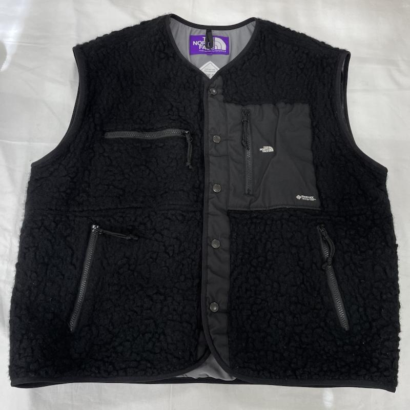 ザノースフェイス THE NORTH FACE トップス トップス パープルレーベル ウール ボア フリース フィルド カーディガン GORE-TEX ゴアテックス 2WAY NA2250N L ワンポイント X ロゴ、文字 X 刺繍 黒 / ブラック / black X 白 / ホワイト / white メンズ USED 古着 中古 50151911