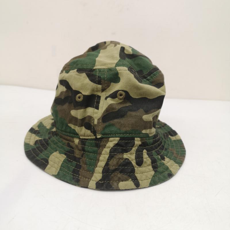 ステューシー STUSSY 帽子 ハット ストック ロゴ 刺繡 迷彩 バケット ハット キッズ 子供 - オリーブグリーン / オリーブグリーン / ボーイズ USED 古着 中古 50151920