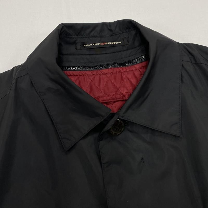 ジャンポールゴルチエ Jean Paul Gaultier トップス トップス HOMME オム ステンカラー ナイロン コート ジャケット 着脱ライナー 裏 キルティング 46 無地 黒 / ブラック / black X えんじ / ワインレッド / dark red メンズ USED 古着 中古 50151921