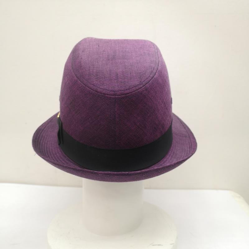 ボルサリーノ Borsalino 帽子 ハット カラー 中折れ リネン ハット - 紫 / パープル / purple メンズ USED 古着 中古 50151932