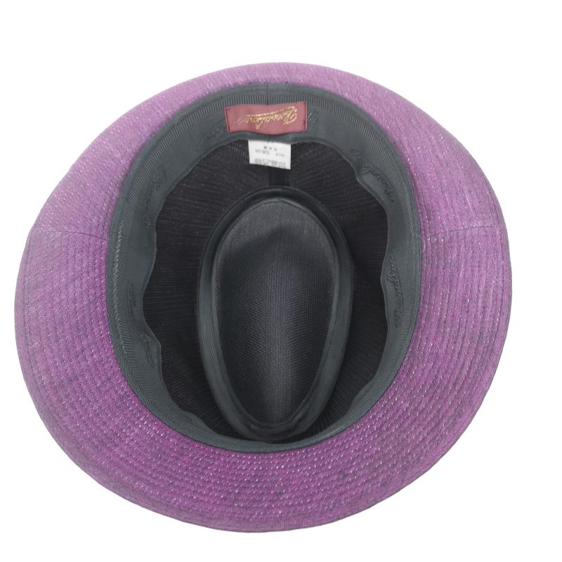 ボルサリーノ Borsalino 帽子 ハット カラー 中折れ リネン ハット - 紫 / パープル / purple メンズ USED 古着 中古 50151932