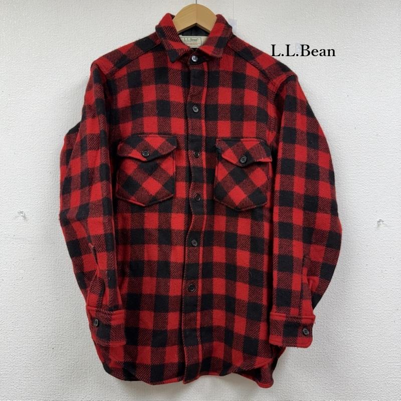 エルエルビーン L.L.Bean トップス トップス 80s 90s 1632 USA製 ブロック バッファロー チェック ウール シャツ ジャケット M 黒 / ブラック / black X 赤 / レッド / red メンズ USED 古着 中古 50151955