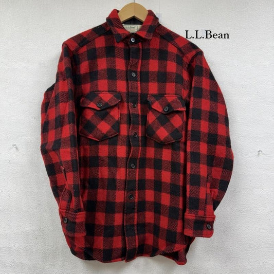 エルエルビーン L.L.Bean トップス トップス 80s 90s 1632 USA製 ブロック バッファロー チェック ウール シャツ ジャケット M 黒 / ブラック / black X 赤 / レッド / red メンズ USED 古着 中古 50151955