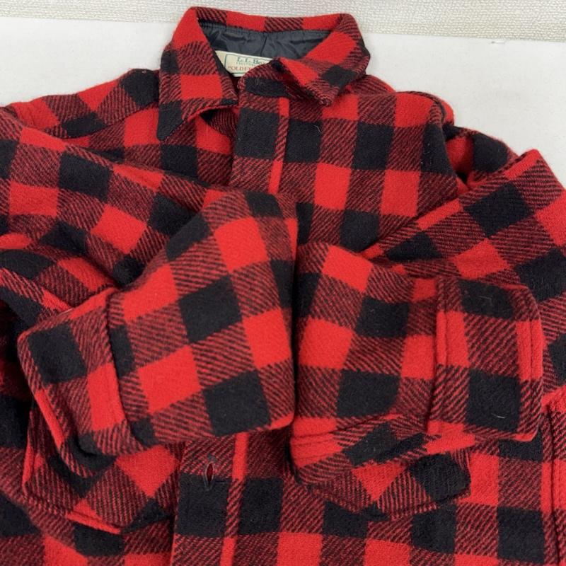 エルエルビーン L.L.Bean トップス トップス 80s 90s 1632 USA製 ブロック バッファロー チェック ウール シャツ ジャケット M 黒 / ブラック / black X 赤 / レッド / red メンズ USED 古着 中古 50151955