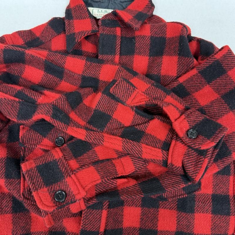 エルエルビーン L.L.Bean トップス トップス 80s 90s 1632 USA製 ブロック バッファロー チェック ウール シャツ ジャケット M 黒 / ブラック / black X 赤 / レッド / red メンズ USED 古着 中古 50151955