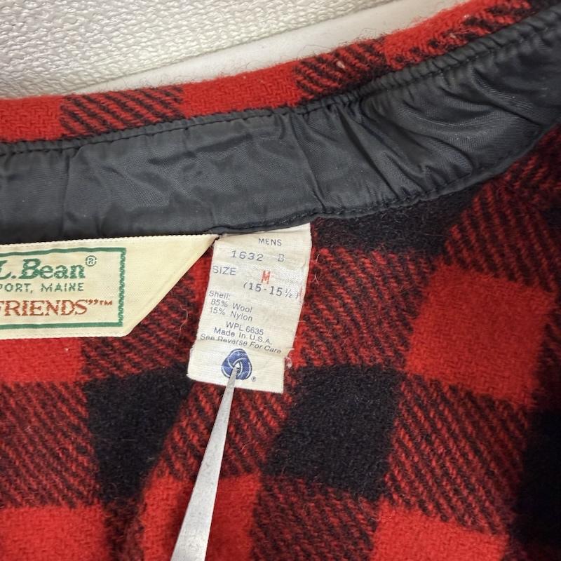 エルエルビーン L.L.Bean トップス トップス 80s 90s 1632 USA製 ブロック バッファロー チェック ウール シャツ ジャケット M 黒 / ブラック / black X 赤 / レッド / red メンズ USED 古着 中古 50151955