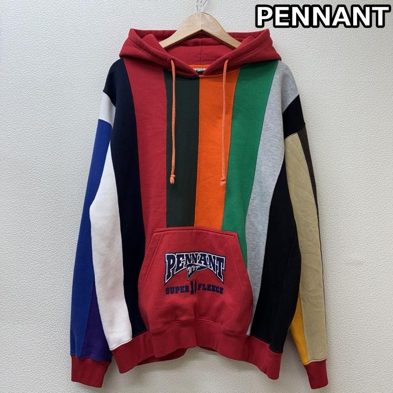 古着 USED トップス トップス PENNANT ロゴ プリント クレイジーパターン プルオーバー フーディ スウェット パーカー L ストライプ マルチカラー / マルチカラー / multicolor メンズ USED 古着 中古 50152002