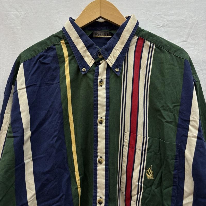 ノーティカ NAUTICA トップス トップス 90年代 ビンテージ ビッグサイズ ランダムストライプ ボタンダウン シャツ 90s VINTAGE XL ストライプ メンズ USED 古着 中古 50152006