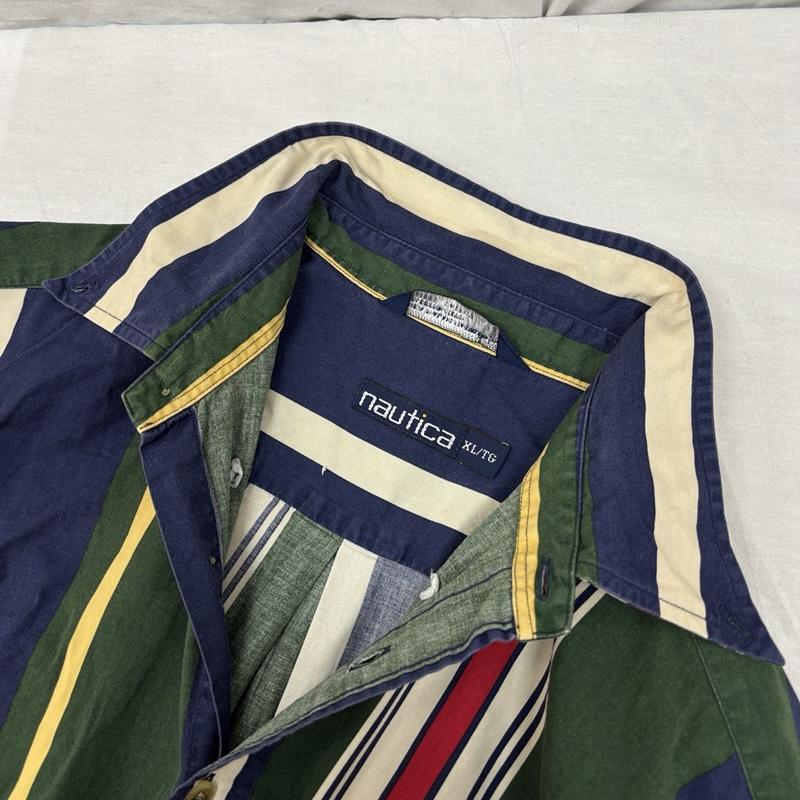 ノーティカ NAUTICA トップス トップス 90年代 ビンテージ ビッグサイズ ランダムストライプ ボタンダウン シャツ 90s VINTAGE XL ストライプ メンズ USED 古着 中古 50152006