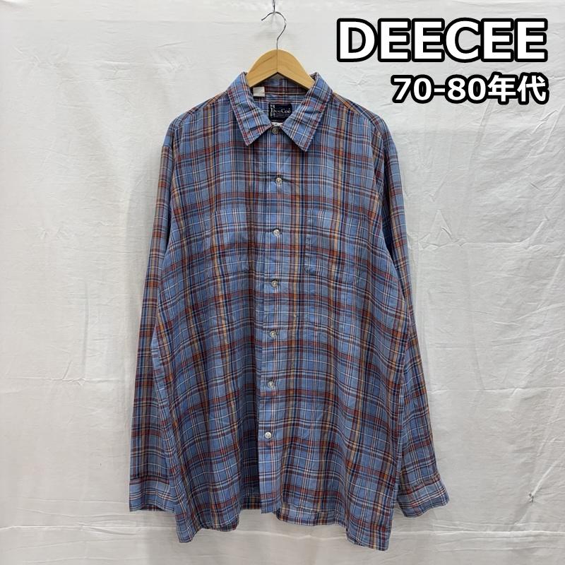 ディーシー DEECEE トップス トップス 70-80年代 ビンテージ USA製 ビッグサイズ チェック柄 長袖 ボックス シャツ 70s 80s VINTAGE XL チェック メンズ USED 古着 中古 50152007