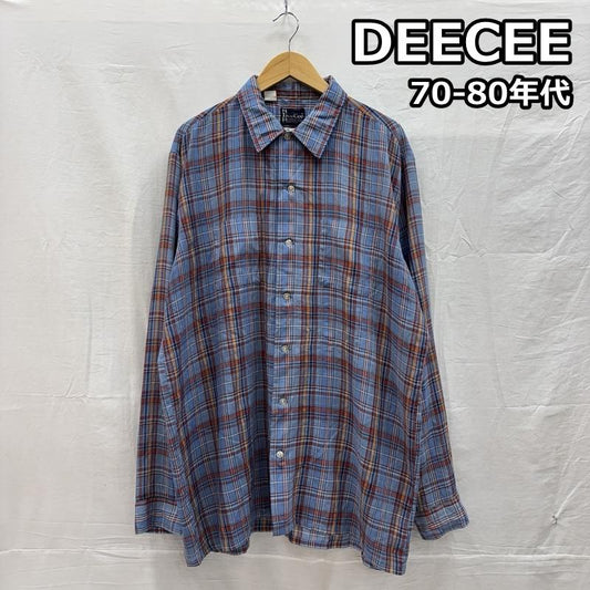 ディーシー DEECEE トップス トップス 70-80年代 ビンテージ USA製 ビッグサイズ チェック柄 長袖 ボックス シャツ 70s 80s VINTAGE XL チェック メンズ USED 古着 中古 50152007