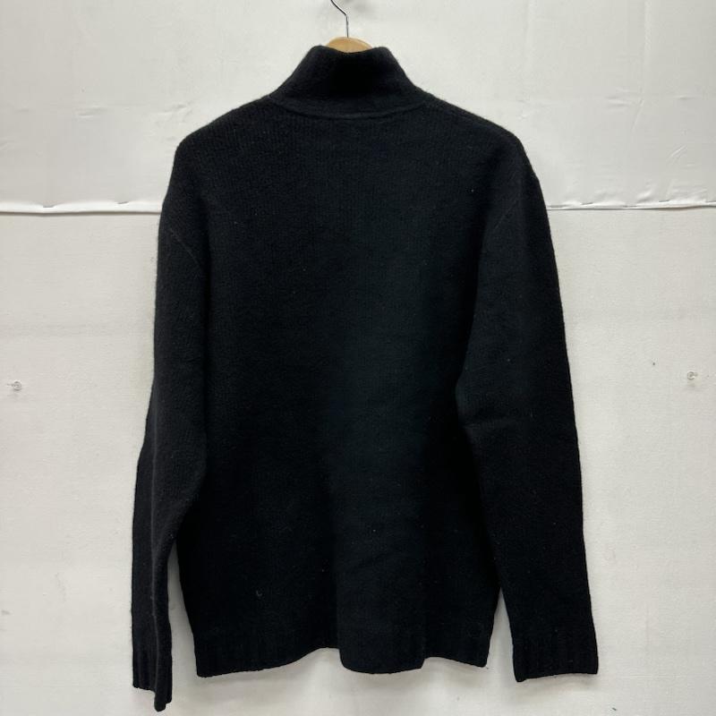 ヴェルサーチジーンズクチュール VERSACE JEANS COUTURE トップス トップス ロゴ 刺繍 ハーフ ジップ ニット M 黒 / ブラック / black メンズ USED 古着 中古 50152014