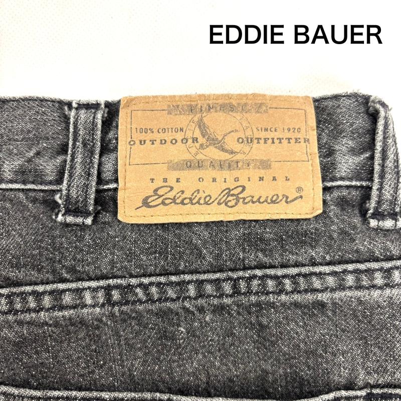 エディーバウアー Eddie Bauer ボトムス ボトムス ブラックデニム ジーンズ 90s 黒タグ ルーズテーパード 米国製 38インチ メンズ USED 古着 中古 50152028