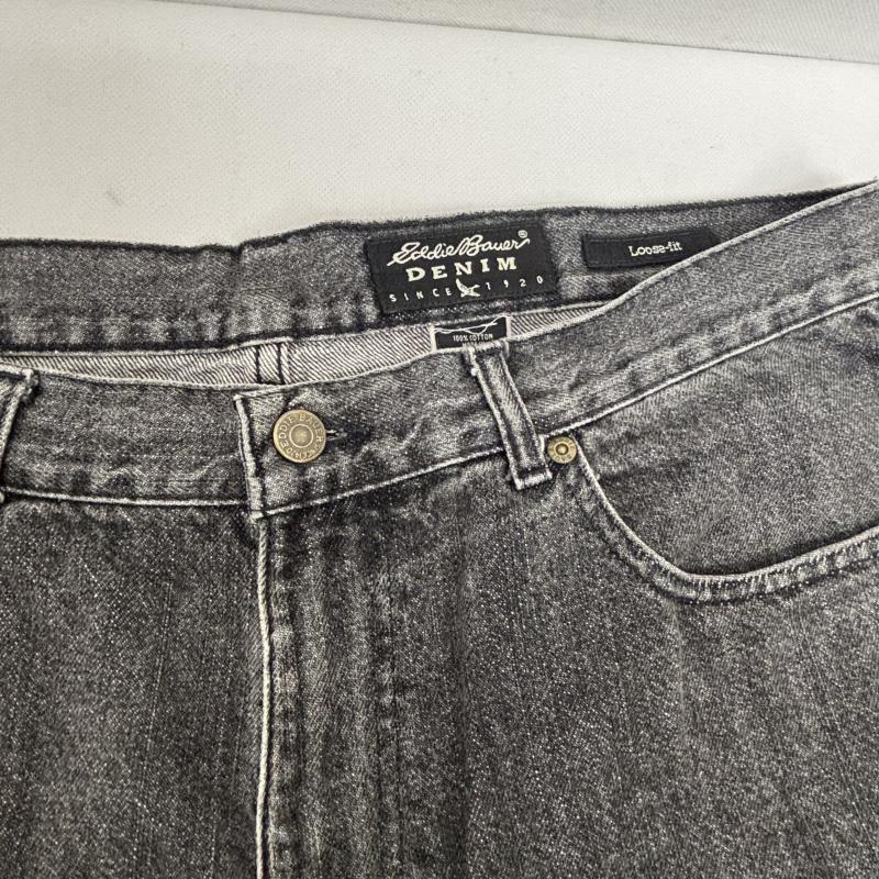 エディーバウアー Eddie Bauer ボトムス ボトムス ブラックデニム ジーンズ 90s 黒タグ ルーズテーパード 米国製 38インチ メンズ USED 古着 中古 50152028