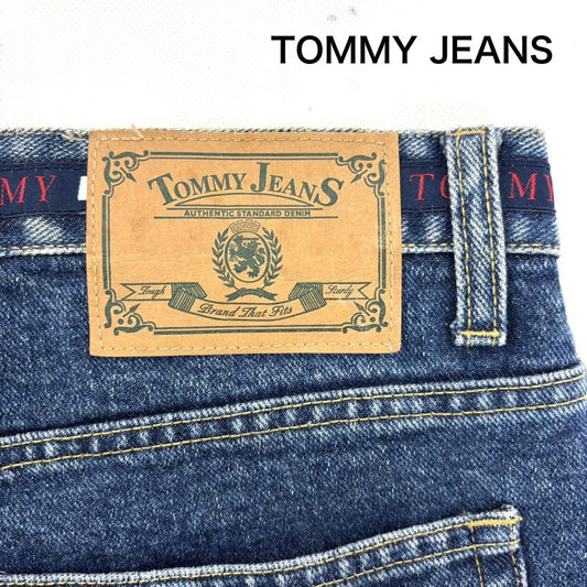 トミー ジーンズ TOMMY JEANS ボトムス ボトムス デニムパンツ 90s OLD TOMMYフラッグタグ オールド ベルトループ ロゴ 34インチ メンズ USED 古着 中古 50152029
