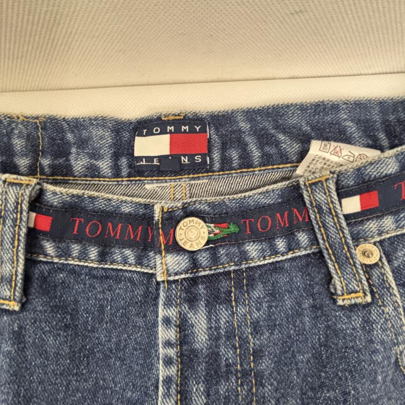 トミー ジーンズ TOMMY JEANS ボトムス ボトムス デニムパンツ 90s OLD TOMMYフラッグタグ オールド ベルトループ ロゴ 34インチ メンズ USED 古着 中古 50152029