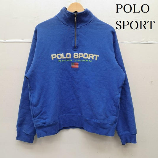 ポロスポーツラルフローレン POLOSPORT トップス トップス 90s 00s half zip ハーフ ジップ スウェット 星条旗 ロゴ M 青 / ブルー / blue メンズ USED 古着 中古 50152039