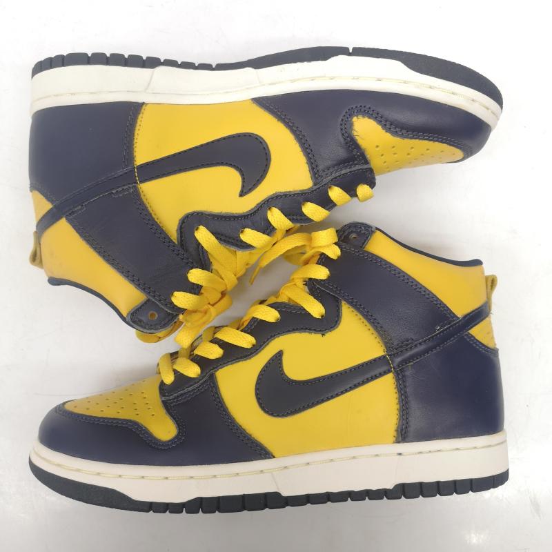 ナイキ NIKE シューズ シューズ デッドストック 観賞用 98年製 DUNK HIGH MICHIGAN ダンク ハイカット スニーカー ミシガン 630335-471 26.0cm 黄 / イエロー / yellow X 紺 / ネイビー / navy メンズ USED 古着 中古 50152053