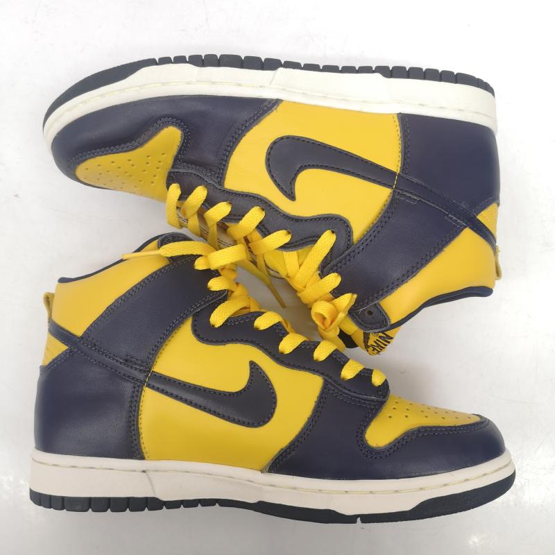 ナイキ NIKE シューズ シューズ デッドストック 観賞用 98年製 DUNK HIGH MICHIGAN ダンク ハイカット スニーカー ミシガン 630335-471 26.0cm 黄 / イエロー / yellow X 紺 / ネイビー / navy メンズ USED 古着 中古 50152053